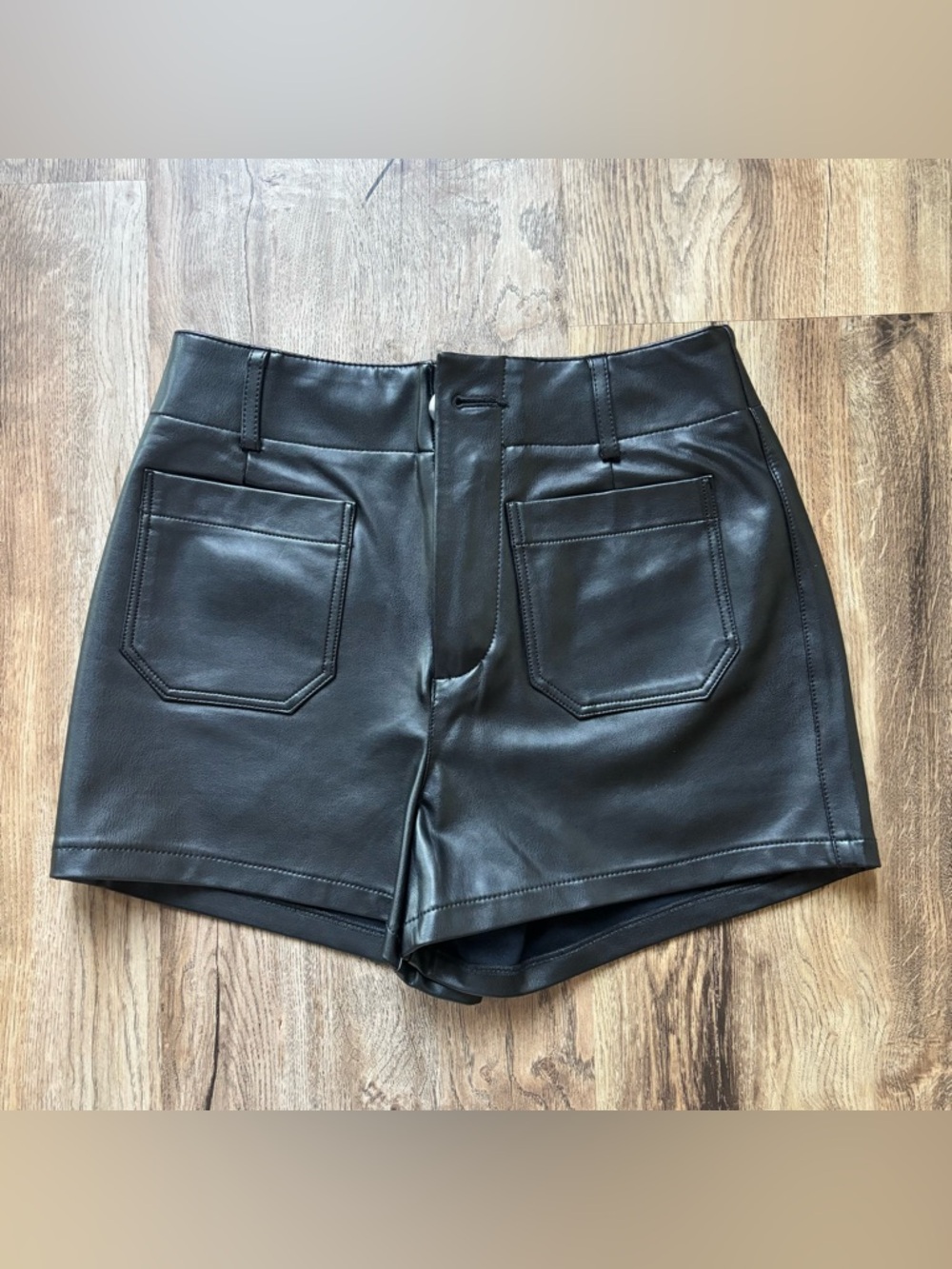 Colette Faux Leather Shorts by Maeve